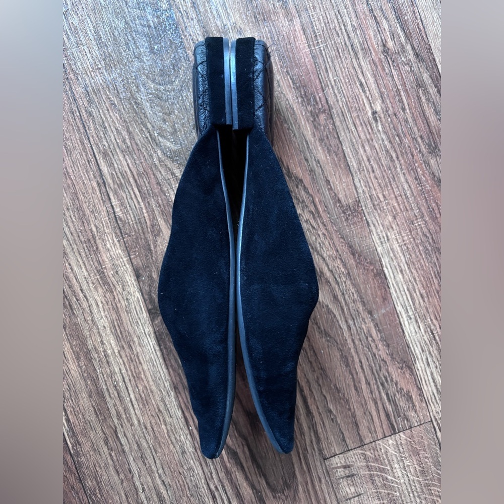 Birdies The Swan Black Suede Pointed Toe Mules Flats - Size 10.5 - Picture 7 of 11